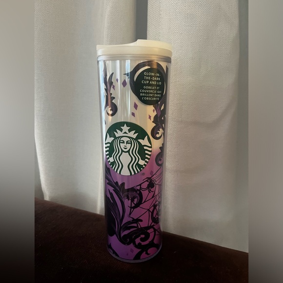 Starbucks glow in the dark skinny tumbler spider web cup color changing 16 oz - Picture 6 of 8
